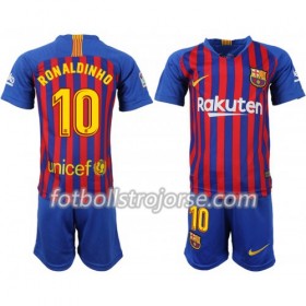 FC Barcelona Matchtröjor Ronaldinho 10 Barn Hemma Fotbollströja 2018-2019
